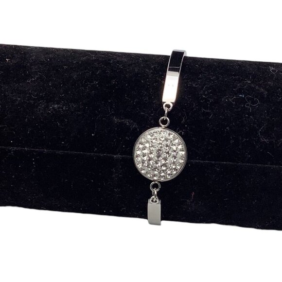 Stainless Steel Jewelry Set Necklace Earrings Bracelet Silver Tone For Women - Picture 3 of 10